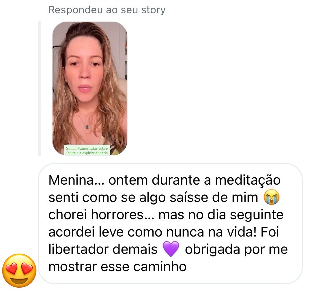 Depoimento recebido via Instagram Direct