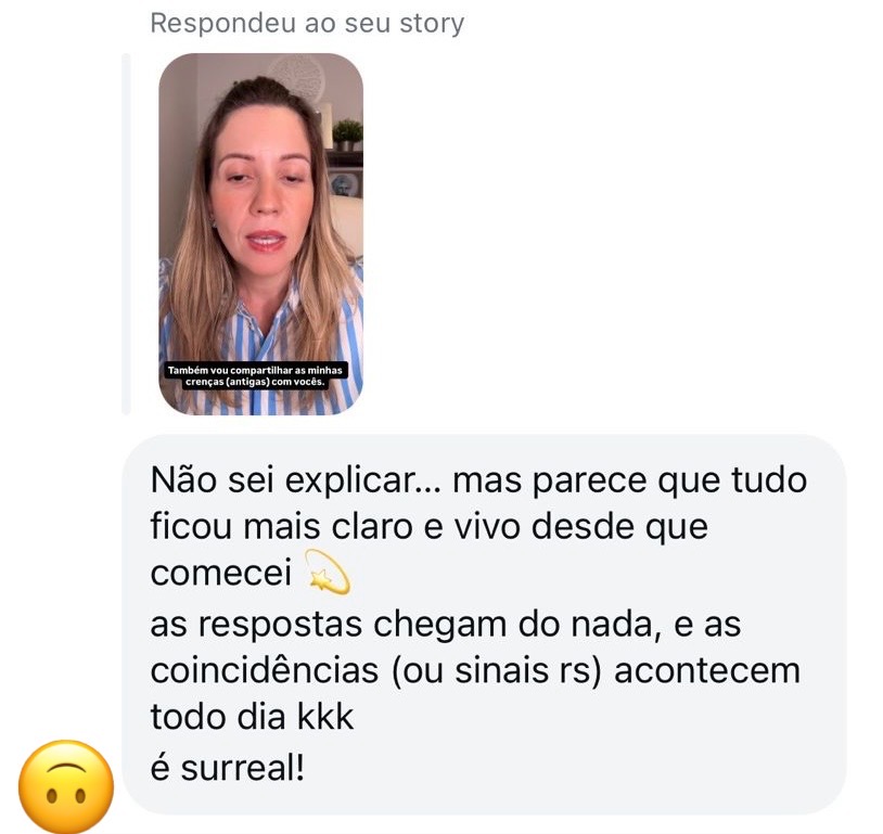 Depoimento recebido via Instagram Direct