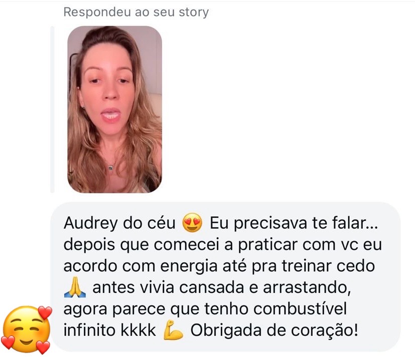 Depoimento recebido via Instagram Direct